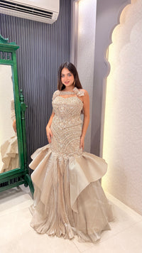 Mirror Pearl Fishcut Lehenga with Cutdana & Sequin Work – Upto Size 42