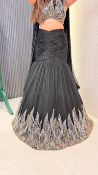 Sequin Work Fishcut Lehenga | Designer Partywear Lehenga Set