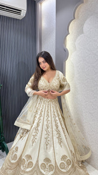 Pure Silk Handwork Lehenga with Embellished Blouse
