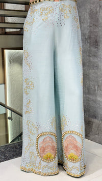 Handworked Designer Jumpsuit –Stone work with multi color sequin and pearl detailing