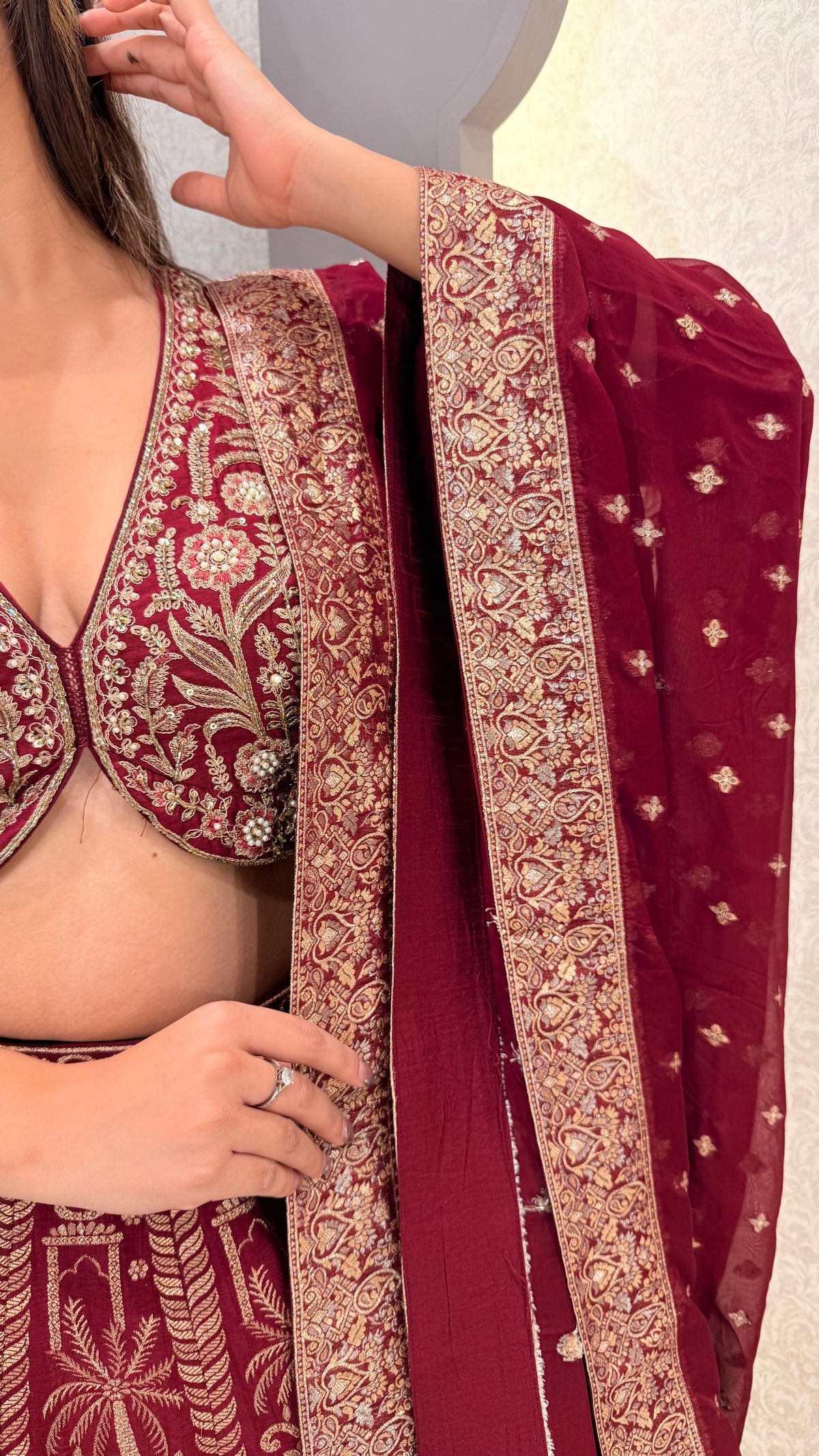 Banarasi Lehenga with Handwork Blouse – Premium Ethnic Wear