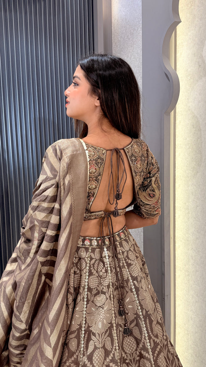 Pure Banarasi Silk Lehenga with Handwork Blouse