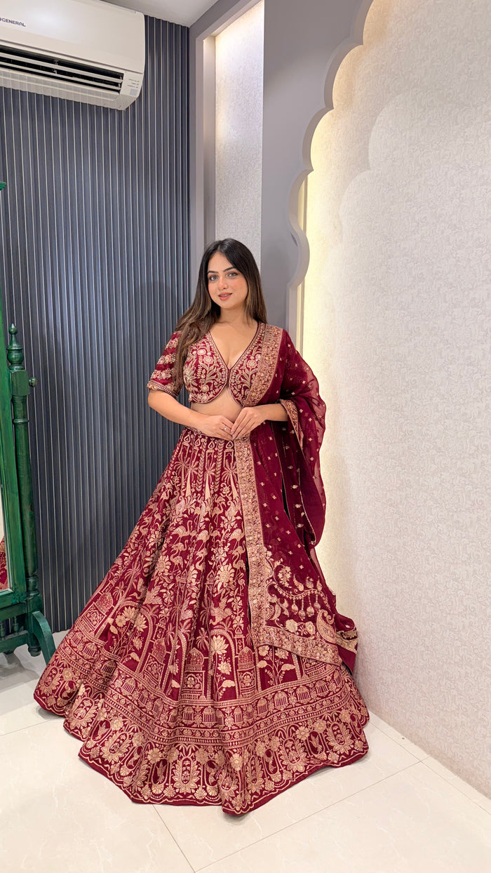 Banarasi Lehenga with Handwork Blouse – Premium Ethnic Wear