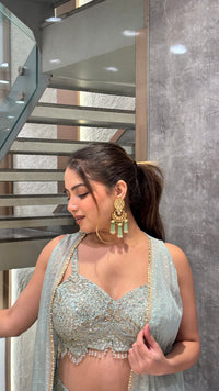 Indo-Western 3 Piece Set with Sequin Handwork – Sizes Upto 40