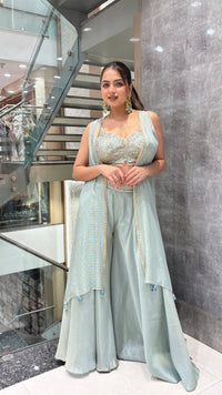 Indo-Western 3 Piece Set with Sequin Handwork – Sizes Upto 40