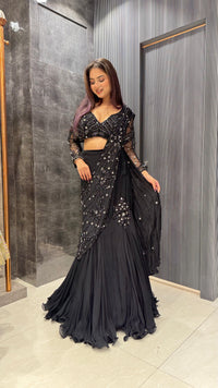 Chinon Lehenga with Intricately Handworked Blouse