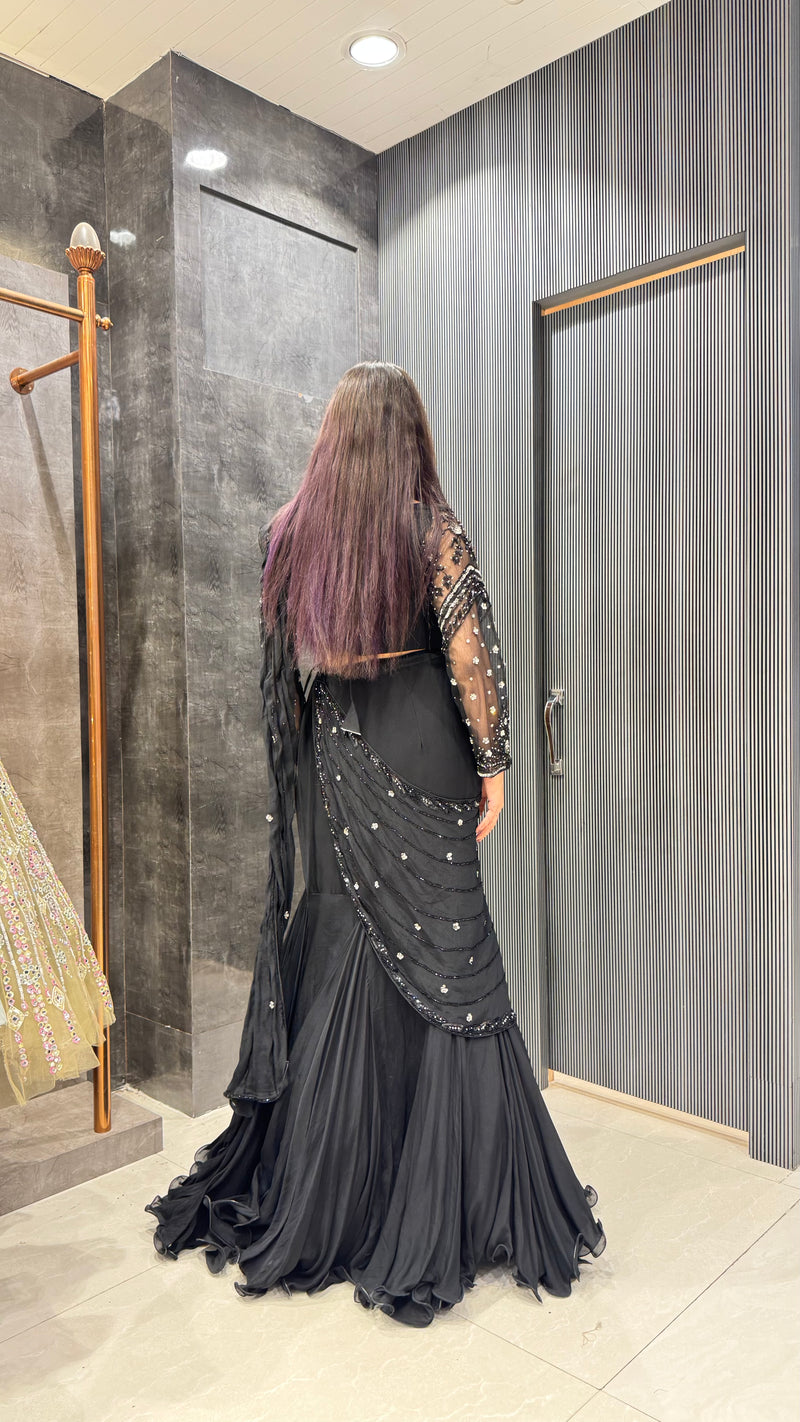 Chinon Lehenga with Intricately Handworked Blouse