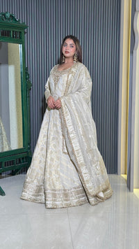 Regal Banarasi Silk Gown – Timeless Tradition with a Modern Twist