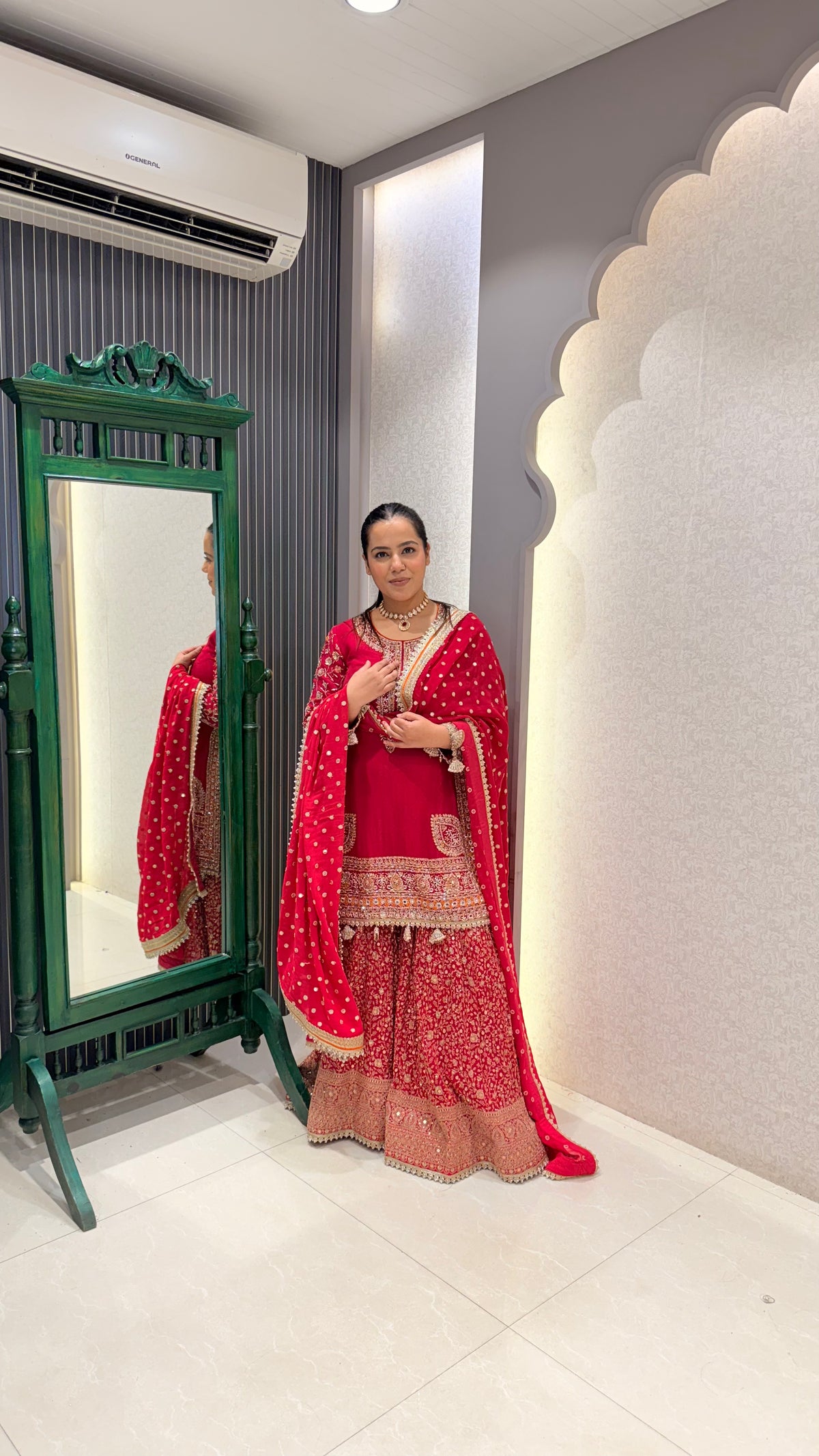 Dabka Pearl & Cutdana Work Shimmer Silk Suit Set