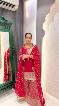 Dabka Pearl & Cutdana Work Shimmer Silk Suit Set