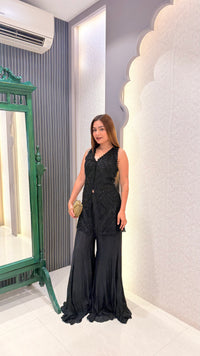 Cutwork Handwork Shirt with Garara in Chinon Fabric