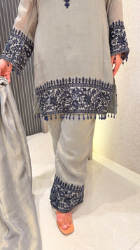 Beads Handwork Shimmer Silk Suit Set