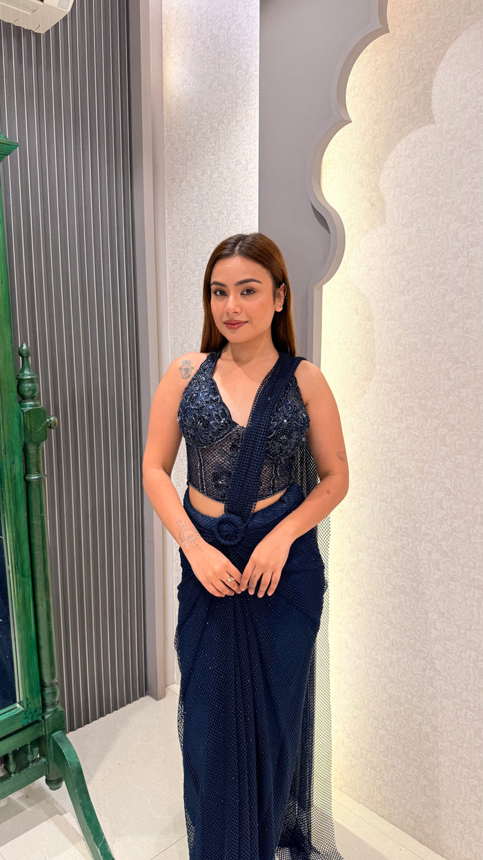 Handwork Corset Blouse with Imported Fabric Saree