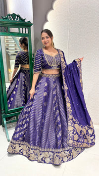 Kundan work blouse with banarsi silk lehenga ( Hotseller 26 + pcs sold)