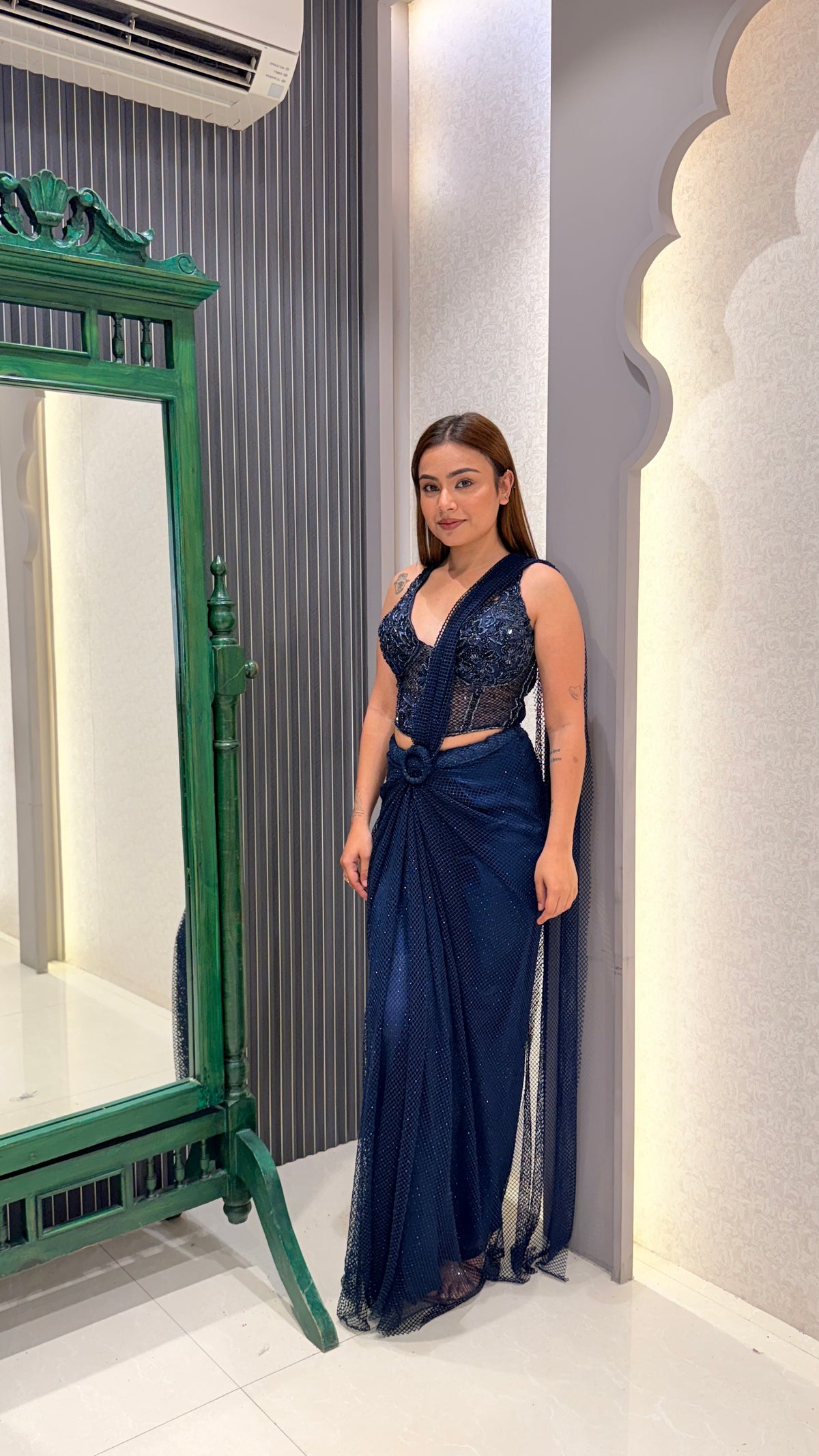 Handwork Corset Blouse with Imported Fabric Saree