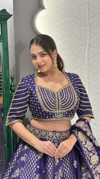 Kundan work blouse with banarsi silk lehenga ( Hotseller 26 + pcs sold)