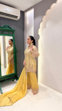 Beads Handwork Shimmer Silk Suit Set