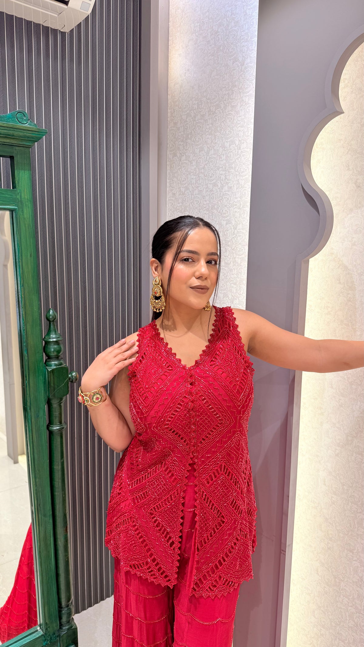 Chinon  Set with Cutwork Handwork Shirt & Heavy Garara