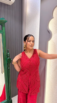 Chinon  Set with Cutwork Handwork Shirt & Heavy Garara