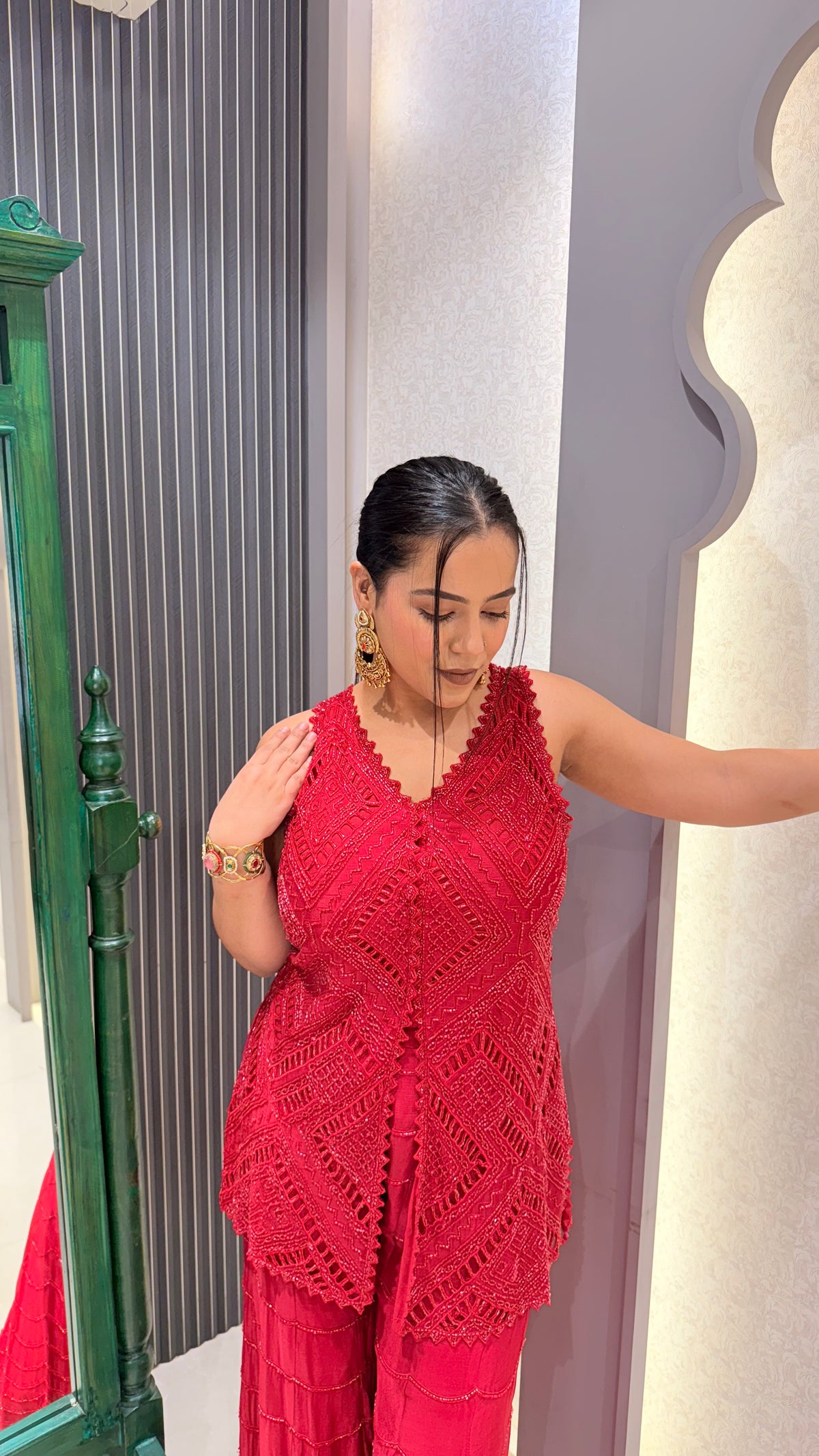 Chinon  Set with Cutwork Handwork Shirt & Heavy Garara