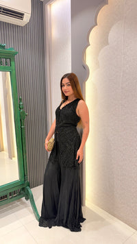 Cutwork Handwork Shirt with Garara in Chinon Fabric