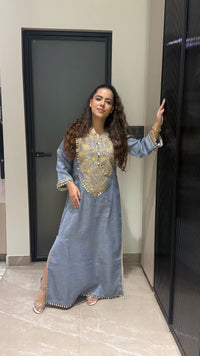 Badla Work with Shells & Mirror Detailing long Dress