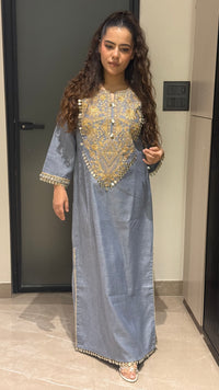 Badla Work with Shells & Mirror Detailing long Dress