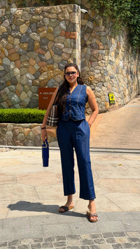 Denim Fabric Co-Ord Set for Women | Stylish Casual Two-Piece Outfit