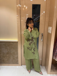 Elegant Maslin Fabric Printed Co-ord Set – Effortless Style & Comfort