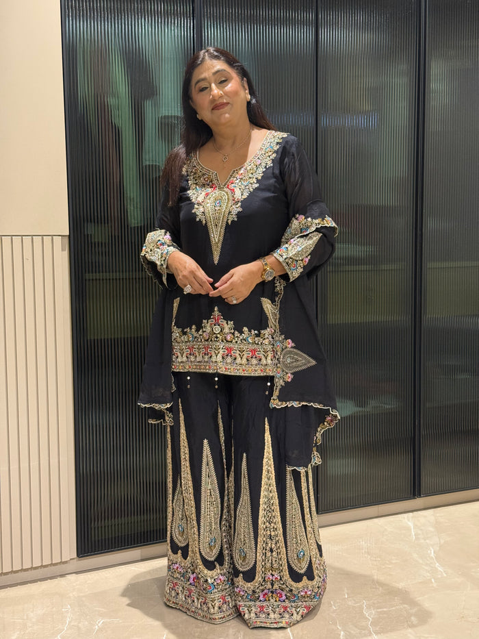 Chinon Dori Work Suit Set with Pearl Detailing | Up to Size 46