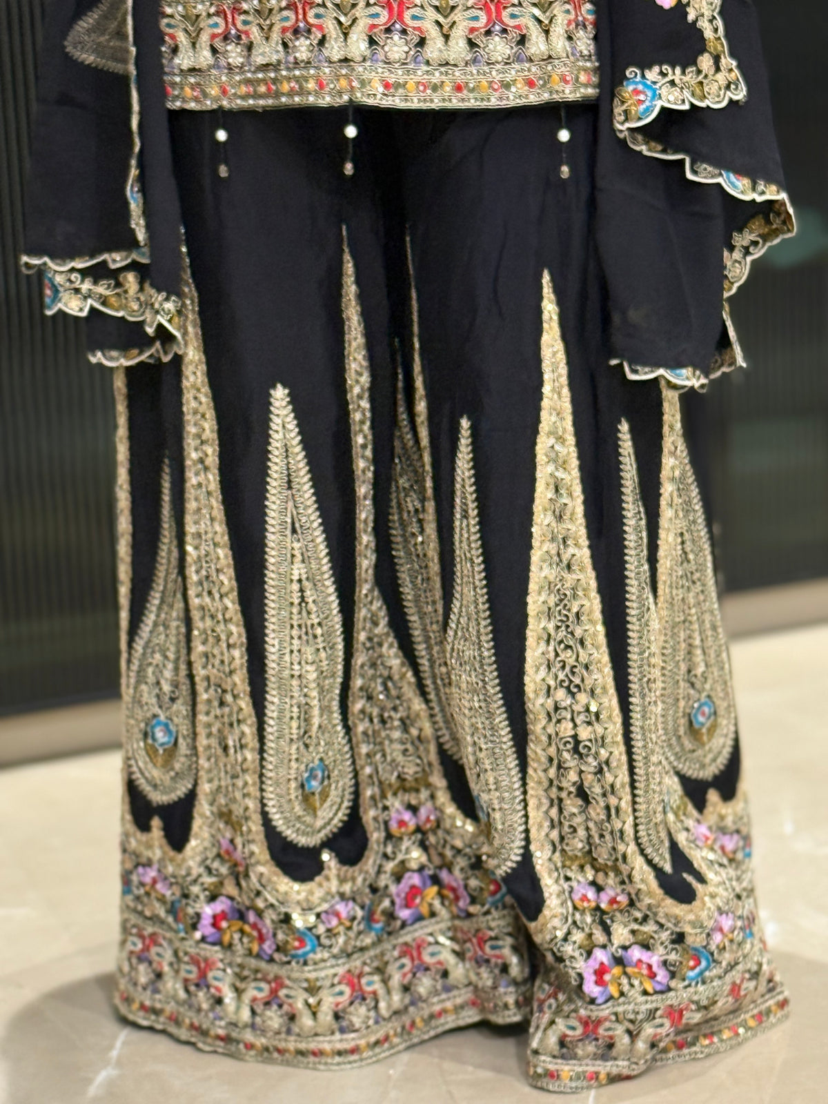 Chinon Dori Work Suit Set with Pearl Detailing | Up to Size 46