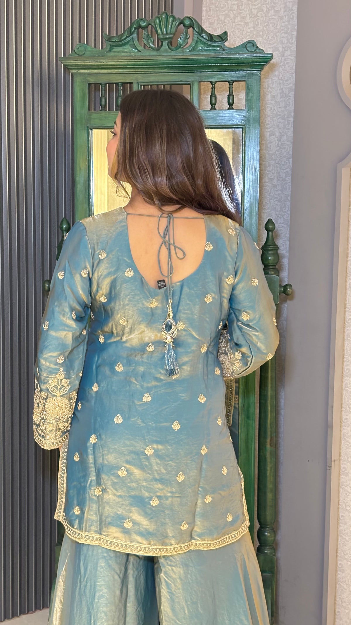 Glass Tissue Suit with Dori, Pearl & Siroksi Work