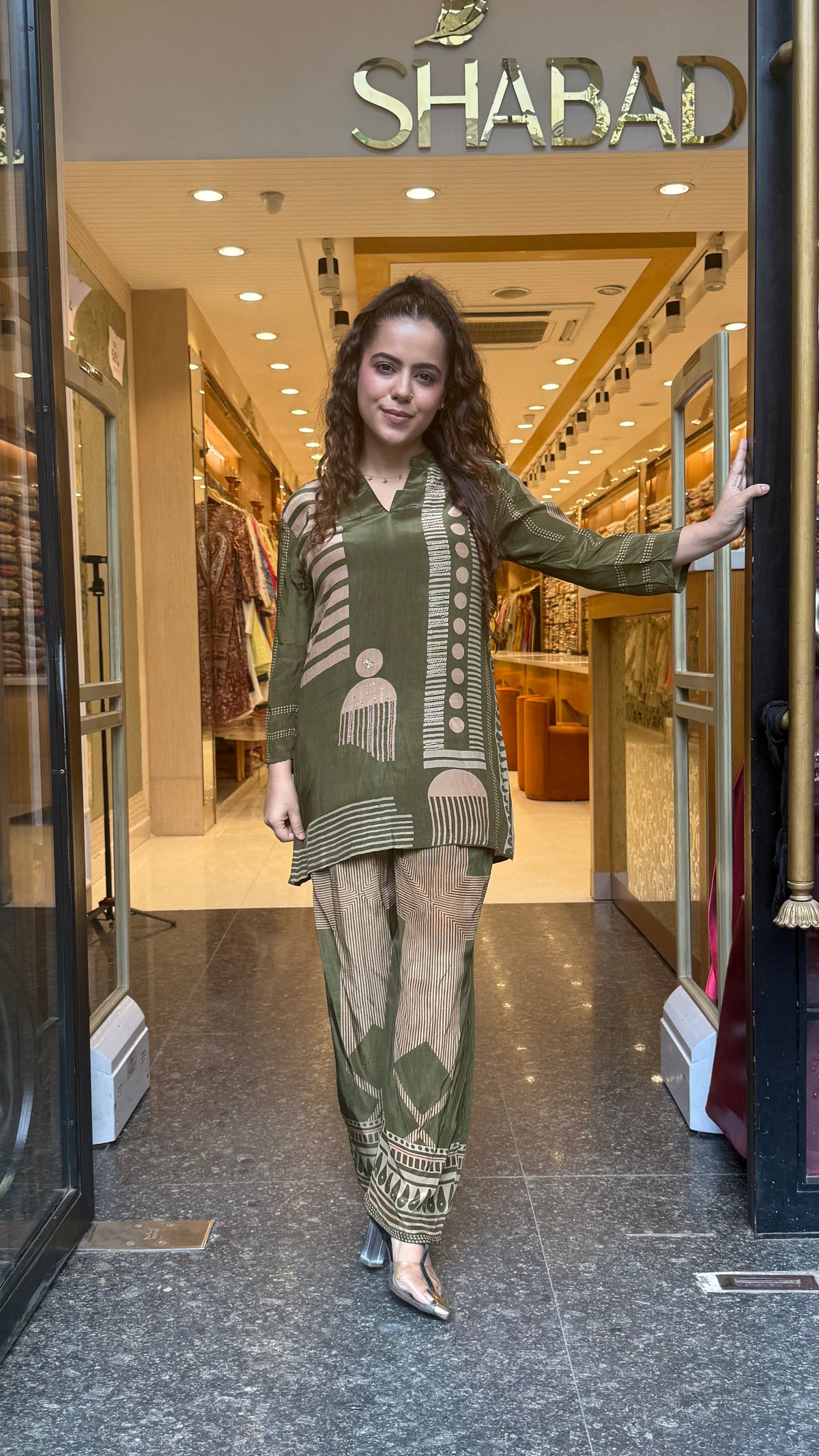Digital Print Indian Crepe Coord Set | Elegant Contemporary Wear