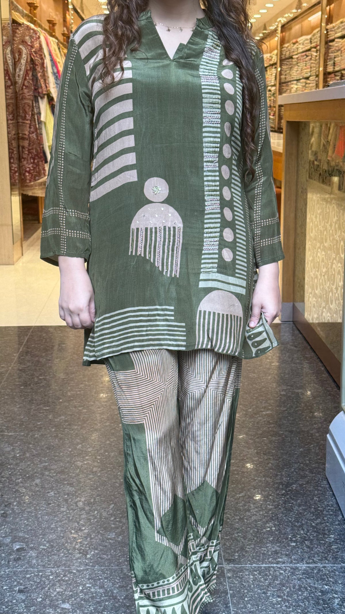 Digital Print Indian Crepe Coord Set | Elegant Contemporary Wear