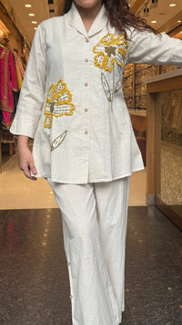 Appliqué Work Cotton Coord Set | Elegant Everyday & Festive Wear