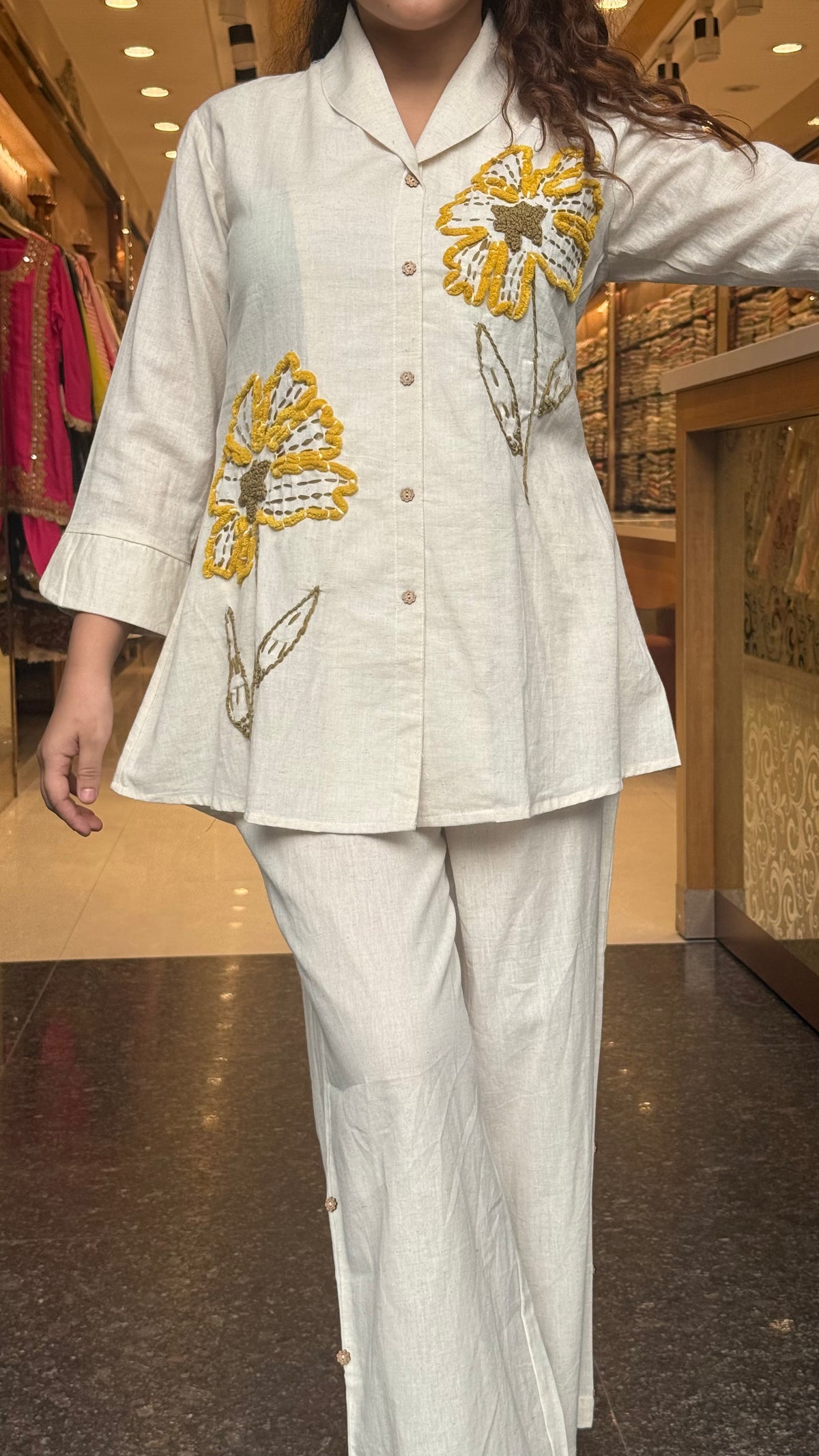 Appliqué Work Cotton Coord Set | Elegant Everyday & Festive Wear