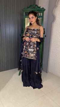 Banarasi Shirt with Chinon Bottom Suit Set | Elegant Ethnic Wear