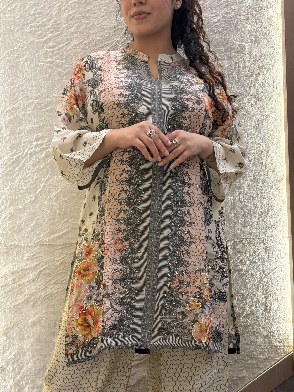 Luxe Shimmer Digital Print Co-ord Set – Effortless Glam & Style