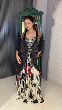 Boho Style Indo-Western with Shell Detailing & Handwork Jacket Neckline