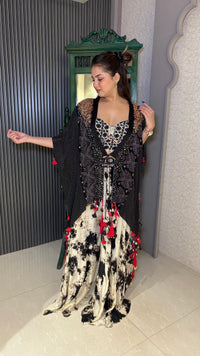 Boho Style Indo-Western with Shell Detailing & Handwork Jacket Neckline