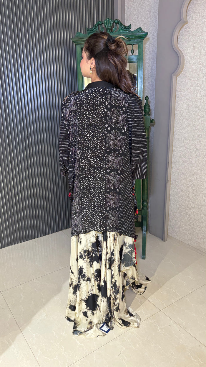 Boho Style Indo-Western with Shell Detailing & Handwork Jacket Neckline