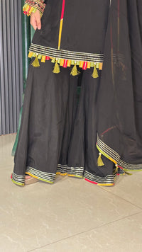 Multicolor Embroidery Kurta Set in Soft Maslin Fabric