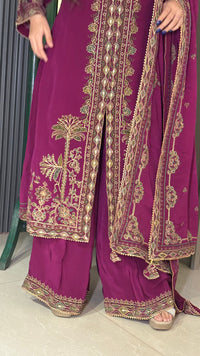 Digital Print Suit with Zari Outline & Gotta Pasting