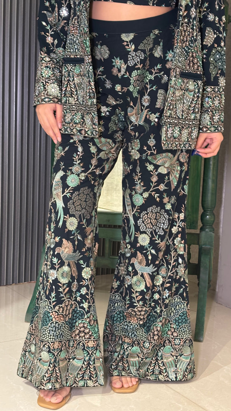 Thread Embroidered Indo-Western Set | Upto Size 44