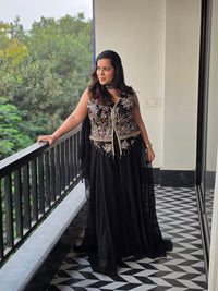 Georgette Thread Embroidery Outfit with Mirror Detailing