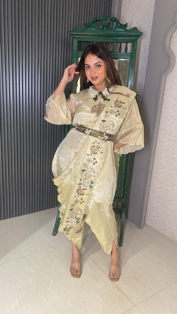 Boho Handwork Indowestern Set with Dhoti Pants
