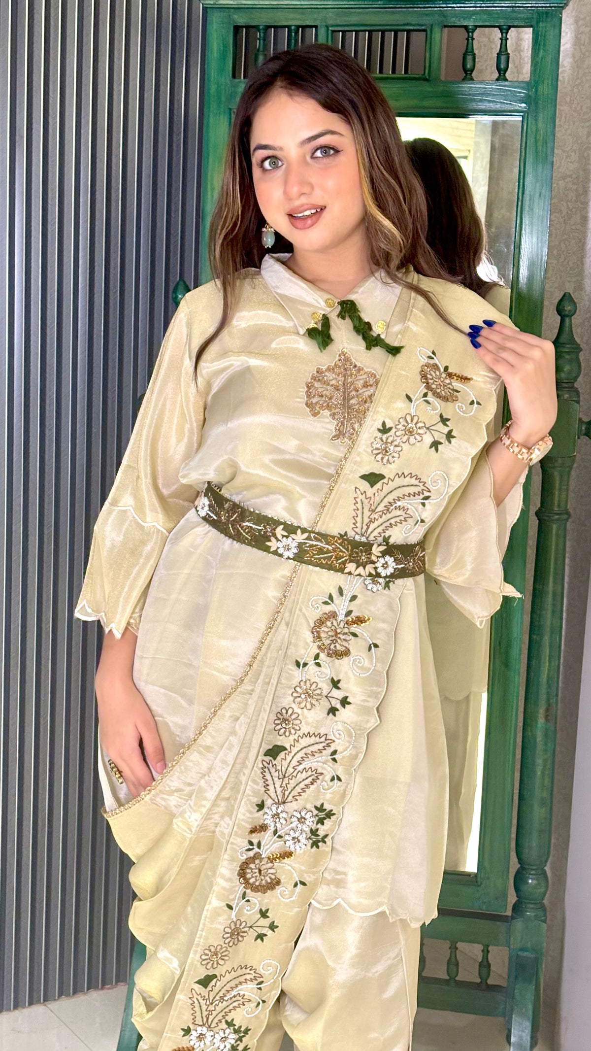 Boho Handwork Indowestern Set with Dhoti Pants