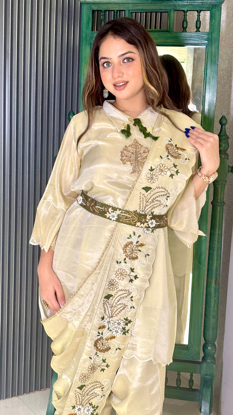 Boho Handwork Indowestern Set with Dhoti Pants
