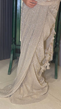 Handwork Corset Blouse with Sequin Saree – Drape Set