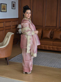 Shimmer Silk fabric Dori work with pearl detaling Farshi salwar